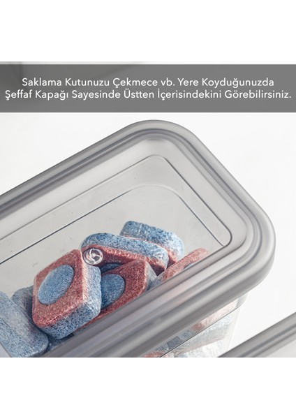 2'li Etiketli Deterjan Saklama Kabı Seti - Hava Geçirmez Kapaklı Saklama Kutusu - 2 x 1580 ml