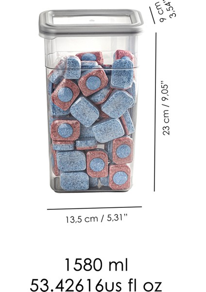 2'li Etiketli Deterjan Saklama Kabı Seti - Hava Geçirmez Kapaklı Saklama Kutusu - 2 x 1580 ml