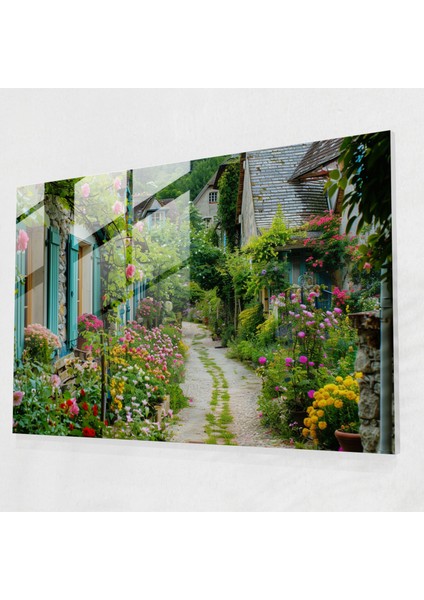 Claude Monet Ev Dekorasyonu - Kırsal Köy Cam Baskı - Claude Monet, Cam Sanatı, Ev Dekorasyonu, Claude Monet, 45X30