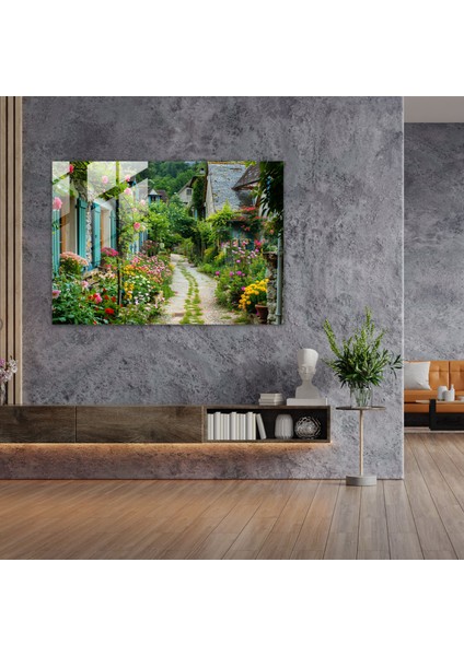 Claude Monet Ev Dekorasyonu - Kırsal Köy Cam Baskı - Claude Monet, Cam Sanatı, Ev Dekorasyonu, Claude Monet, 45X30 modelleri