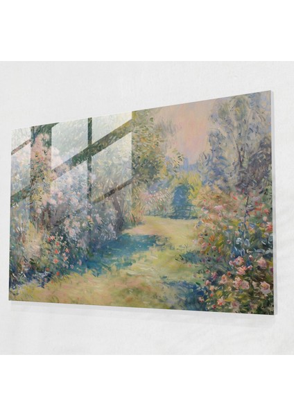 Claude Monet Pastel Bahçe Duvar Dekorasyonu - Claude Monet, Cam Baskı, Cam Sanatı, Duvar Dekorasyonu, 45X30