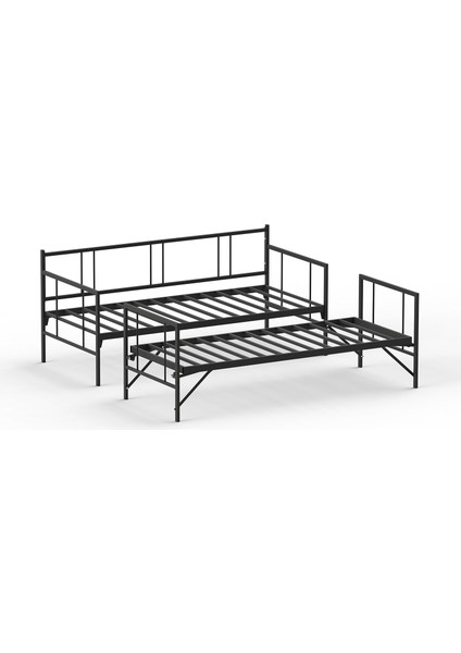 Forte Yavrulu Karyola Daybed Tek-Çift Kişilik Metal Karyola Siyah indirimleri