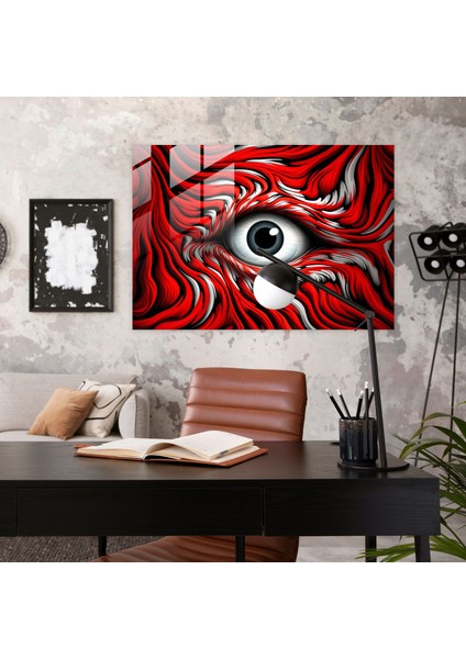Hipnoz Cam Baskı - Esrarengiz Bakış - Hipnoz, Modern Sanat, Yayılan Eşmerkezli Desenler, Büyüleyici, 45X30 cm