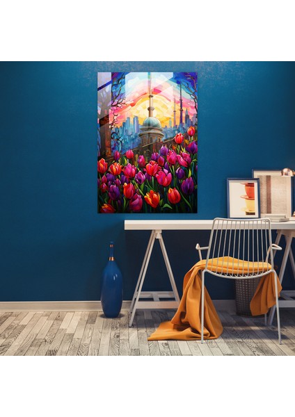 Galata Kulesi Vitray Duvar Sanatı - Galata Kulesi, Vitray, Duvar Dekorasyonu, Modern Sanat, 30X45 fiyatları