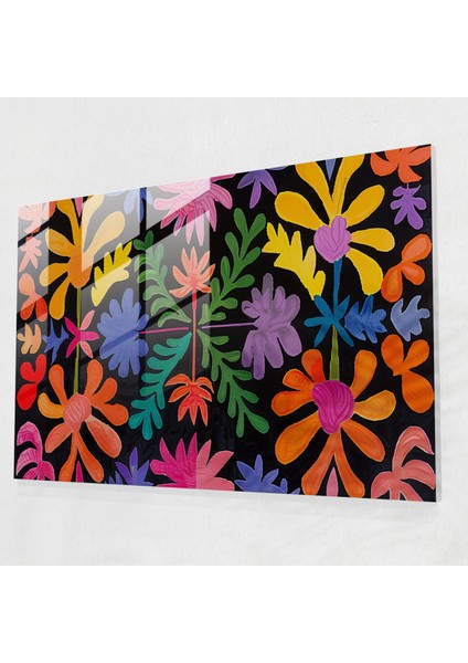 Henri Matisse Ev Dekorasyonu: Çiçek Simetrisi Cam Baskı - Henri Matisse, Simetrik Aranjman, Henri Matisse, Çiçek Desenleri, 45X30