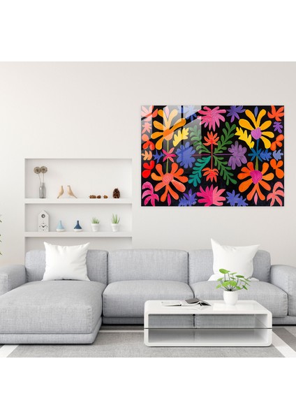 Henri Matisse Ev Dekorasyonu: Çiçek Simetrisi Cam Baskı - Henri Matisse, Simetrik Aranjman, Henri Matisse, Çiçek Desenleri, 45X30 fiyatları