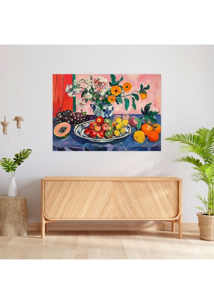Henri Matisse Natürmort Kanvas Tablo - Henri Matisse, Henri Matisse, Duvar Sanatı, Meyve ve Çiçekler, 50X30 fiyatları