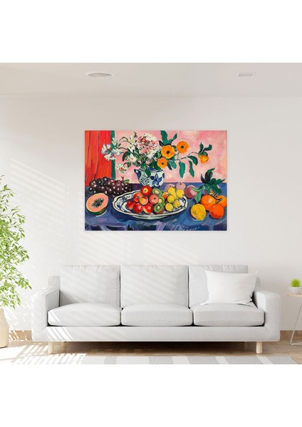 Henri Matisse Natürmort Kanvas Tablo - Henri Matisse, Henri Matisse, Duvar Sanatı, Meyve ve Çiçekler, 50X30 modelleri