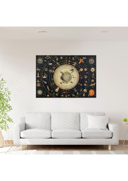Burç Gök Haritası Kanvas Tablo - Burç, Burç, Kanvas Tablo, Ev Dekorasyonu, 50X30