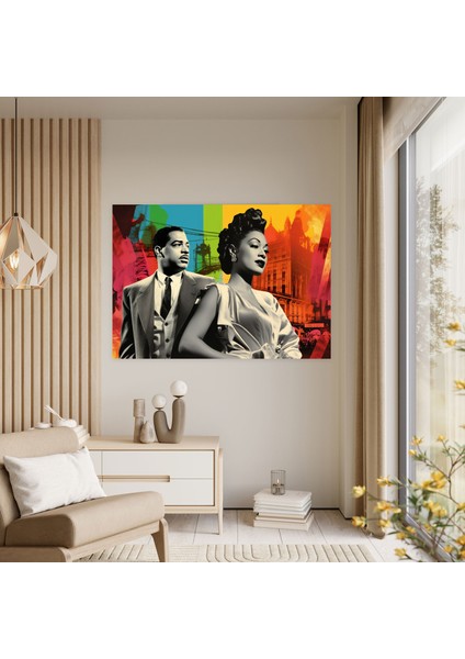 Harlem Duvar Sanatı - Ikonik Figürlerle Rönesans'tan Esinlenen Kolaj, Premium Kanvas Tablo - Harlem, Kolaj, Siyah-Beyaz Fotoğraflar, Kanvas, 100X70 fiyatları