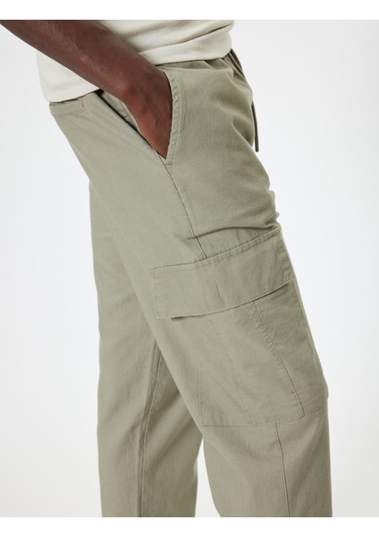 Keten Kargo Pantolon Beli Bağcıklı indirimleri