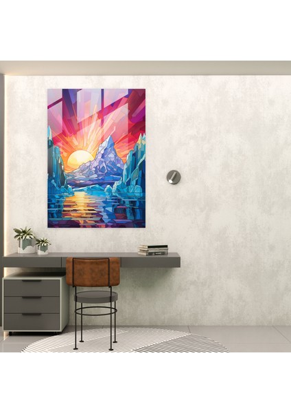 Vitray Buzdağı Baskı - Buzdağı, Buzdağı, Vitray, Karmaşık Tasarım, 30X45 fiyatları