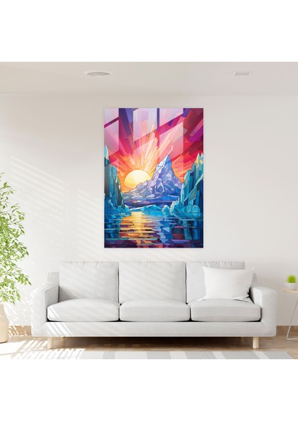 Vitray Buzdağı Baskı - Buzdağı, Buzdağı, Vitray, Karmaşık Tasarım, 30X45 modelleri