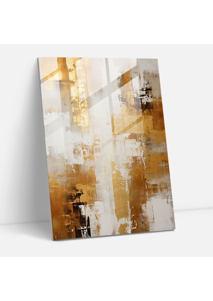 Inka Medeniyeti Cam Baskı - Soyut Altın Hazinesinden Esinlenen Duvar Süslemesi - Maya, Duvar Süslemesi, Cam Duvar Sanatı, Soyut Tasarım, 30X45