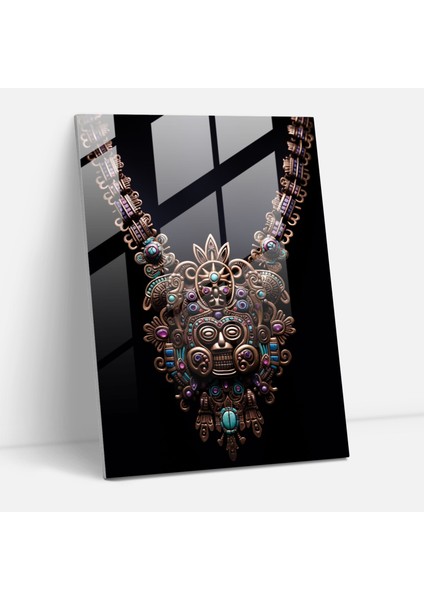 Maya Takı Cam Sanatı - Maya, Maya, Modern Sanat, Cam Duvar Sanatı, 30X45