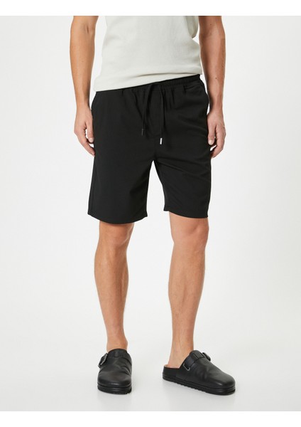 Slim Fit Şort Bermuda Beli Bağcıklı Cep Detaylı modelleri