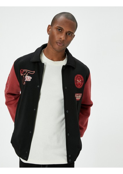 Kolej Ceket Işlemeli Çıtçıt Düğmeli Cepli Klasik Yaka fiyatları