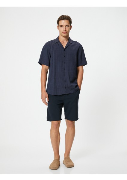 Slim Fit Şort Bermuda Beli Bağcıklı Cep Detaylı fiyatları