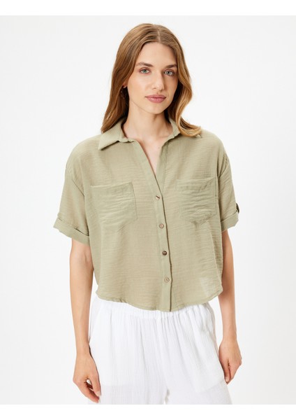 Cepli Gömlek Kısa Kollu Düşük Omuz Klasik Yaka modelleri