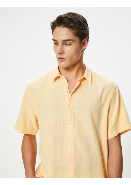 Yazlık Gömlek Kısa Kollu Klasik Yaka Düğmeli Pamuklu fiyatları
