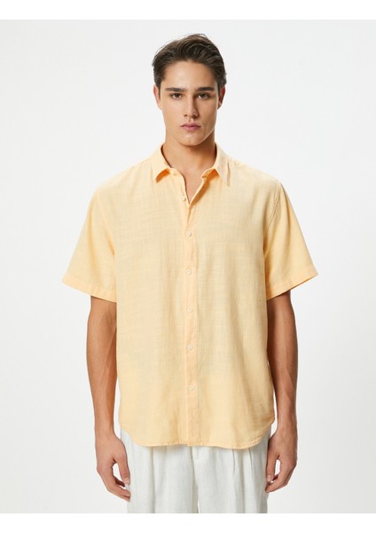 Yazlık Gömlek Kısa Kollu Klasik Yaka Düğmeli Pamuklu modelleri