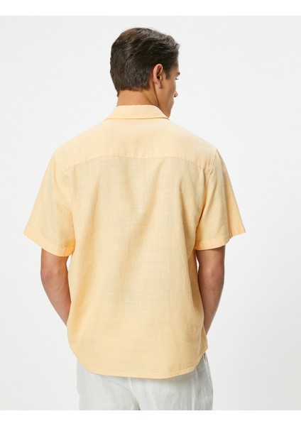 Yazlık Gömlek Kısa Kollu Klasik Yaka Düğmeli Pamuklu fırsatları