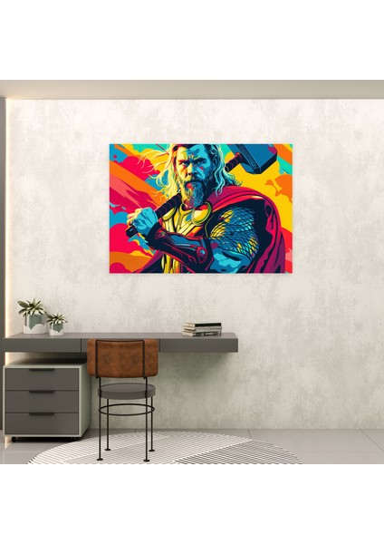 Mitoloji Duvar Süslemesi - Mitoloji, Thor, Ev Dekorasyonu, Kanvas Tablo, 100X70