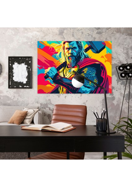 Mitoloji Duvar Süslemesi - Mitoloji, Thor, Ev Dekorasyonu, Kanvas Tablo, 100X70