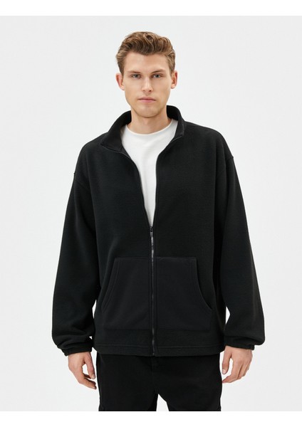 Peluş Ceket Kanguru Cepli Fermuarlı Dik Yaka modelleri