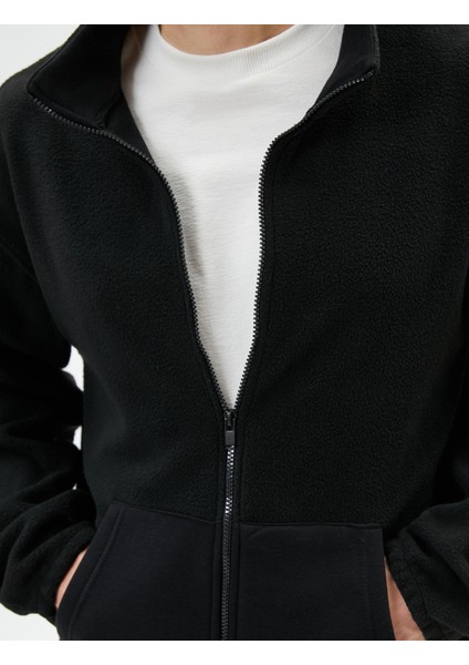 Peluş Ceket Kanguru Cepli Fermuarlı Dik Yaka indirimleri