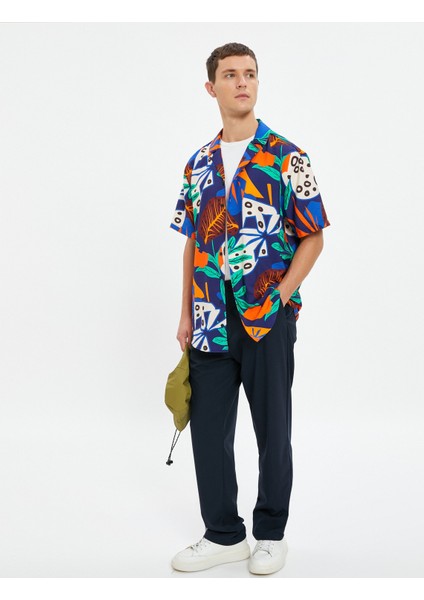 Gömlek Kısa Kollu Devrik Yaka Floral Desenli fiyatları