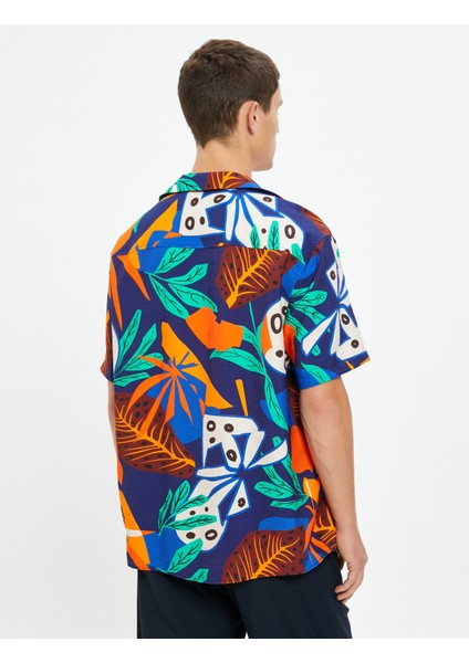 Gömlek Kısa Kollu Devrik Yaka Floral Desenli fırsatları