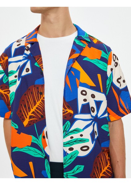 Gömlek Kısa Kollu Devrik Yaka Floral Desenli indirimleri