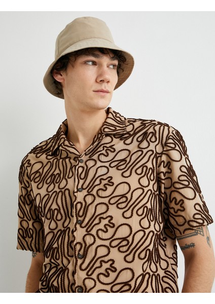 Yazlık Gömlek Kısa Kollu Devrik Yaka Işlemeli fırsatları