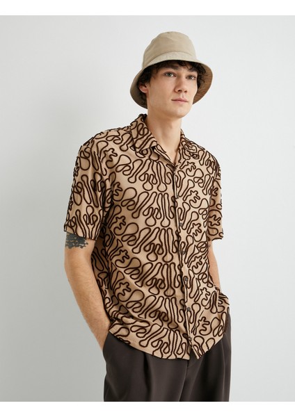 Yazlık Gömlek Kısa Kollu Devrik Yaka Işlemeli indirimleri