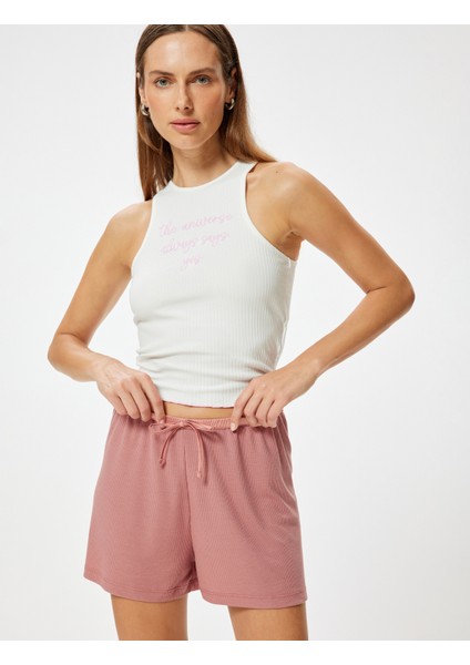 Rahat Kalıp Şort Pijama Altı Beli Bağlamalı