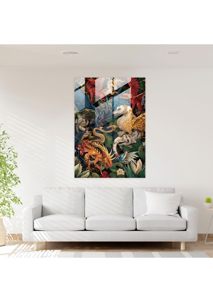Efsanevi Yaratıklar Maniyerizm Cam Baskı - Maniyerizm, Ev Dekorasyonu, Maniyerizm, Duvar Dekorasyonu, 30X45 fiyatları