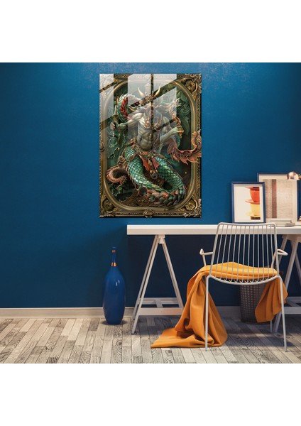 Maniyerizm Cam Duvar Sanatı - Kaprisli Efsanevi Yaratıklar - Maniyerizm, Cam Duvar Sanatı, Ev Dekorasyonu, Duvar Dekorasyonu, 30X45 modelleri