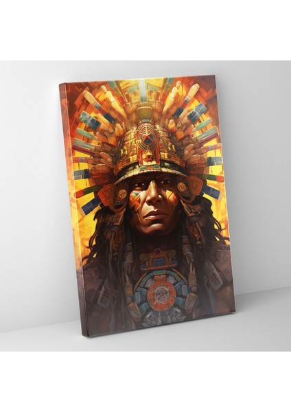 Inka Medeniyeti Parlayan Kanvas Tablo - Maya, Ev Dekorasyonu, Inka Medeniyeti, Güneş Tanrısı, 70X100