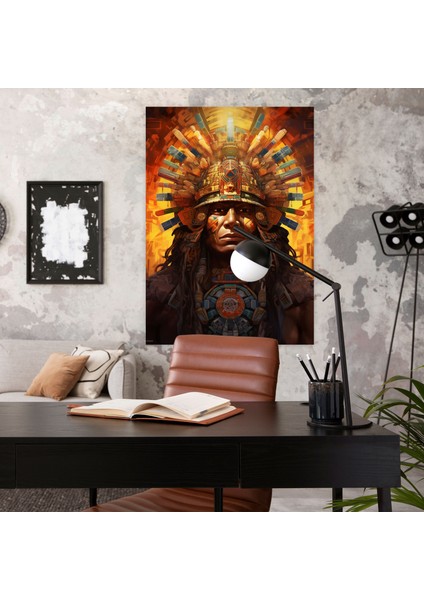 Inka Medeniyeti Parlayan Kanvas Tablo - Maya, Ev Dekorasyonu, Inka Medeniyeti, Güneş Tanrısı, 70X100 fiyatları
