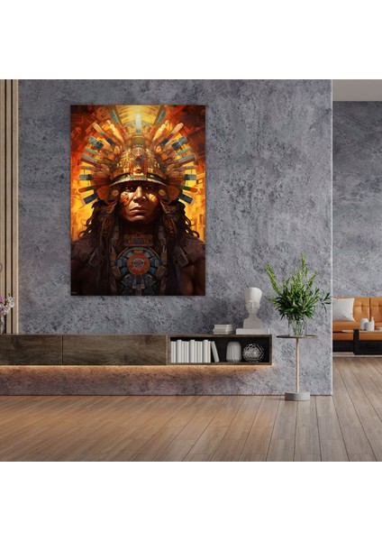 Inka Medeniyeti Parlayan Kanvas Tablo - Maya, Ev Dekorasyonu, Inka Medeniyeti, Güneş Tanrısı, 70X100 modelleri