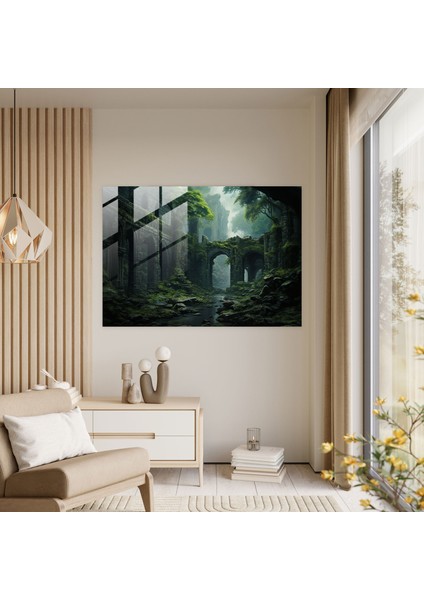 Ortaçağ Kalesi Harabeleri Cam Baskı - Ortaçağ, Ortaçağ, Cam Baskı, Modern Sanat, 45X30 fiyatları