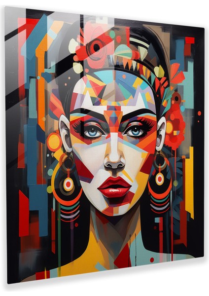 Soyut Frida Kahlo Cam Baskı - Frida Kahlo, Modern Sanat, Frida Kahlo, Cam Duvar Sanatı, 30X30