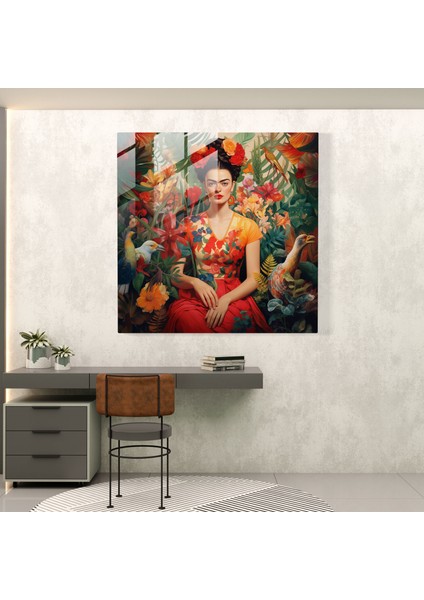 Empresyonist Frida Kahlo Cam Baskı - Frida Kahlo, Duvar Dekorasyonu, Modern Sanat, Cam Sanatı, 30X30 fiyatları