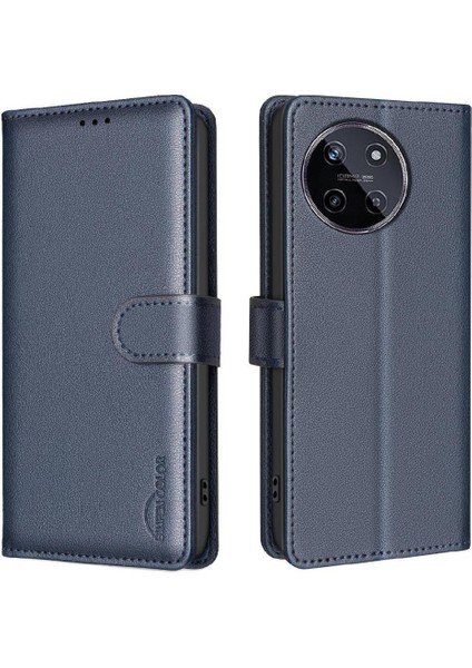 Realme 11 4g Rfıd Engelleme Manyetik Pu Deri Cüzdan Kartı Için Flip Case (Yurt Dışından)