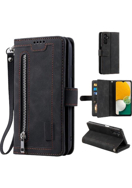 Samsung Galaxy M55 Pu Deri Kickstand Cüzdan 9 Kart Yuvaları Için Flip Case (Yurt Dışından)