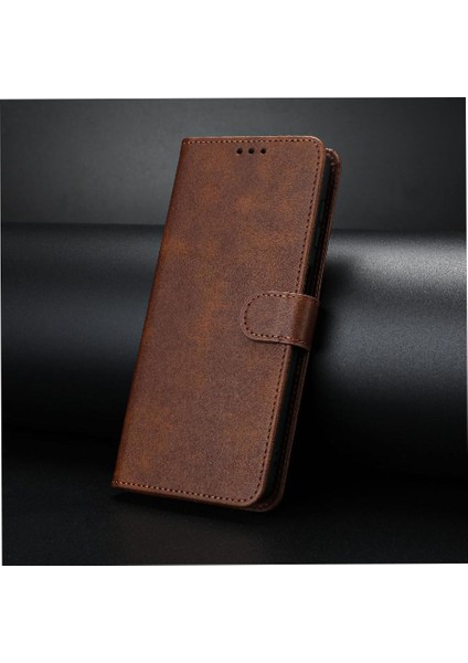 BDT Boutique Toka Pu ile Samsung Galaxy M55 Kickstand Saf Renk Için Flip Case (Yurt Dışından)