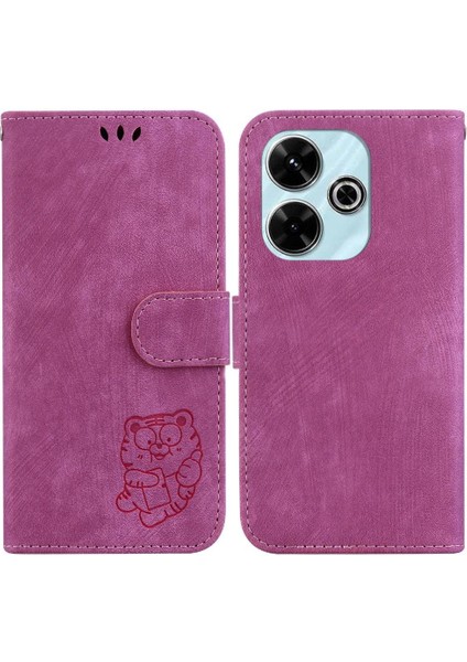 Xiaomi Poco M6 4g Için Kılıf Tutucu Kapak Kabartmalı Sevimli Kaplan Flip Folio (Yurt Dışından)
