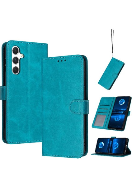 BDT Boutique Samsung Galaxy A15 Için Flip Case 4g/5g Saf Renk Kickstand Pu Deri (Yurt Dışından)