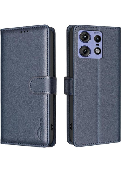 Motorola Moto Kenar 50 Pro Manyetik Pu Deri Cüzdan Kart Için Flip Case (Yurt Dışından)